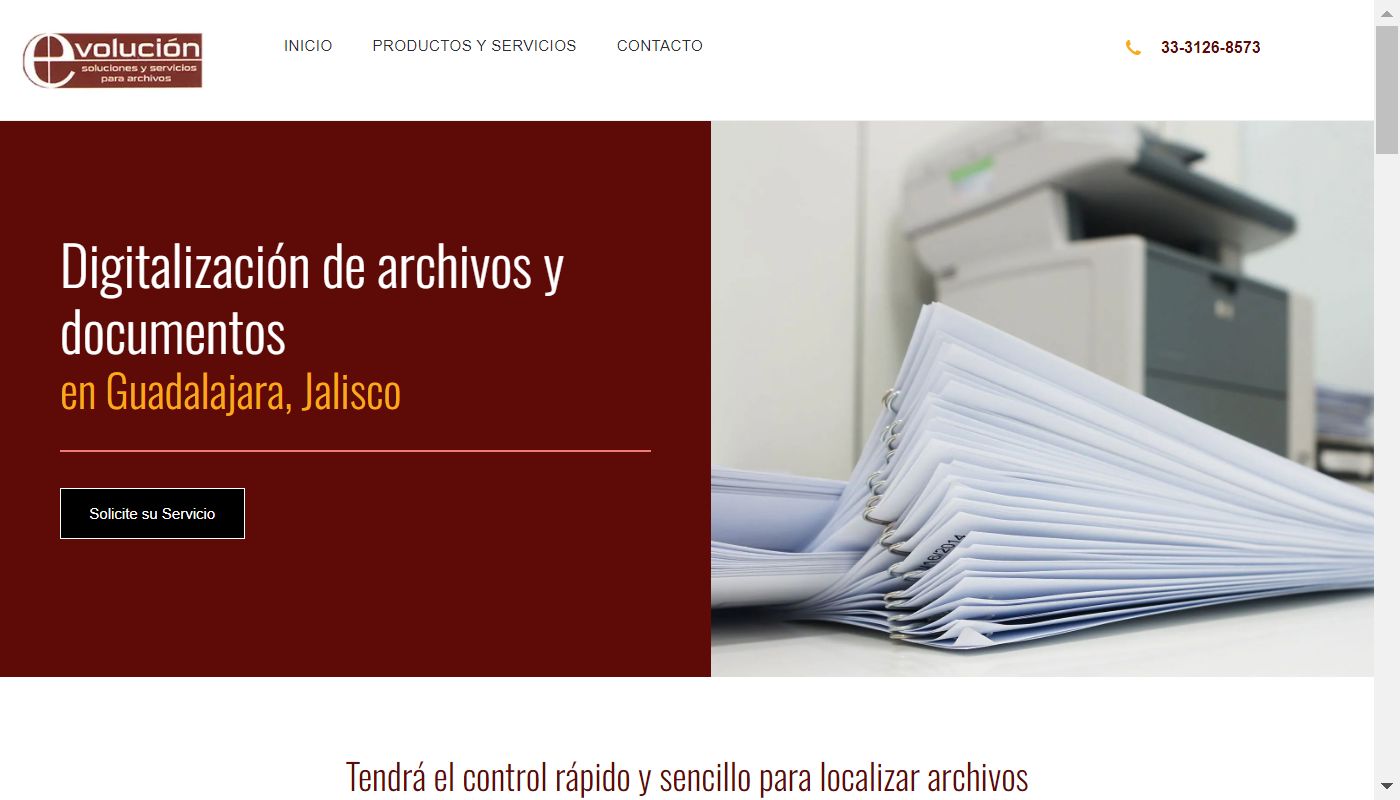 Screenshot de Evolución Soluciones y Servicios para Archivos Solsea