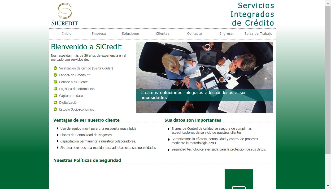 Screenshot de Servicios Integrados de Crédito